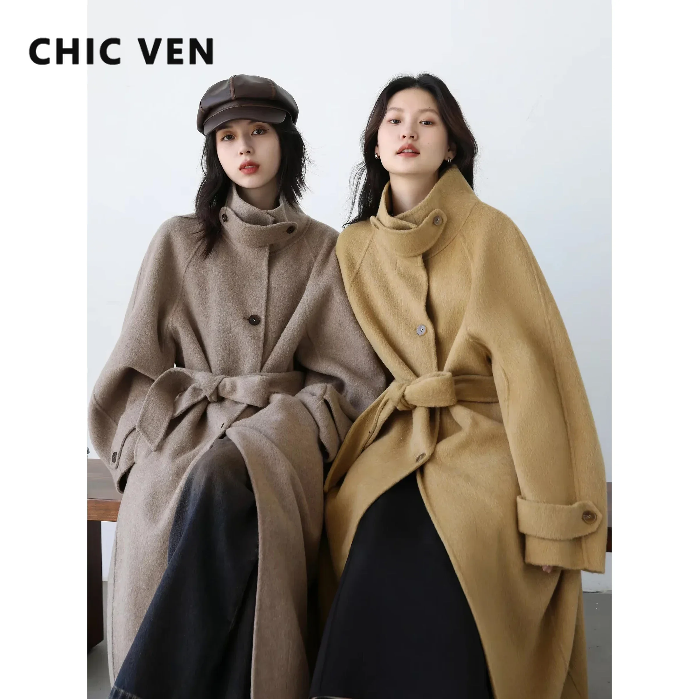 Wool Coat Peacoat - CHIC VEN-Manteau en laine à boutonnage