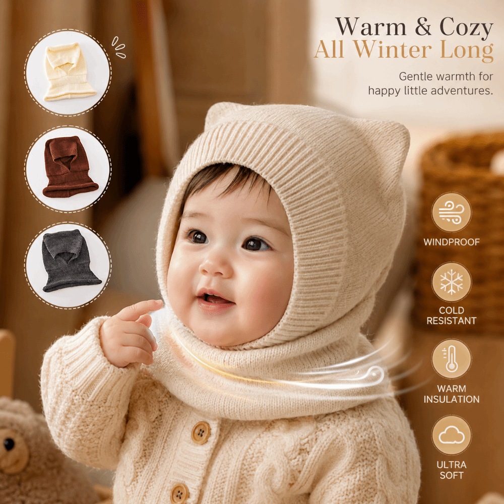 Knit Beanie Hat Warm - Nouveau bonnet cagoule en laine chaude